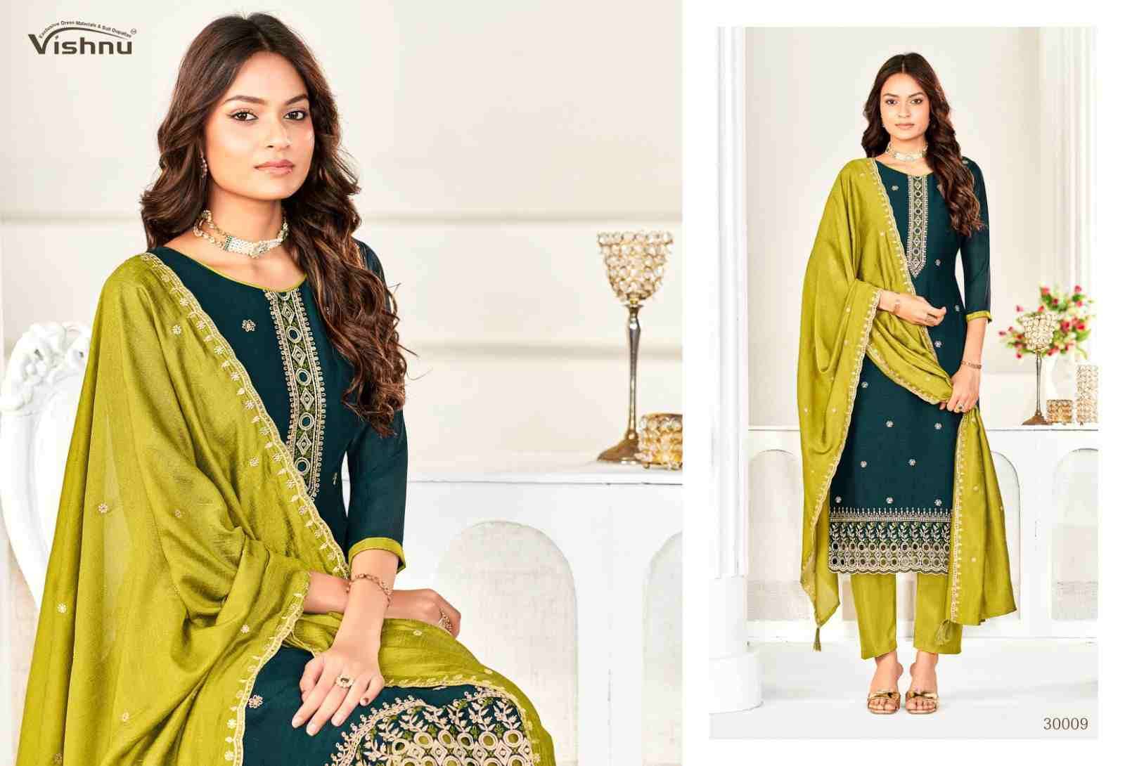 Aarzoo By Vishnu 30001 To 30012 Series Beautiful Stylish Festive Suits Fancy Colorful Casual Wear & Ethnic Wear & Ready To Wear Vichitra Silk Dresses At Wholesale Price