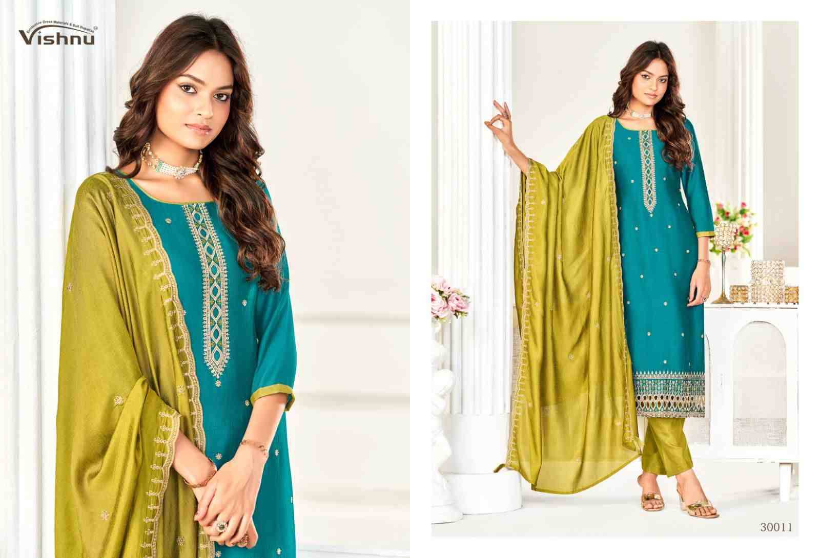 Aarzoo By Vishnu 30001 To 30012 Series Beautiful Stylish Festive Suits Fancy Colorful Casual Wear & Ethnic Wear & Ready To Wear Vichitra Silk Dresses At Wholesale Price