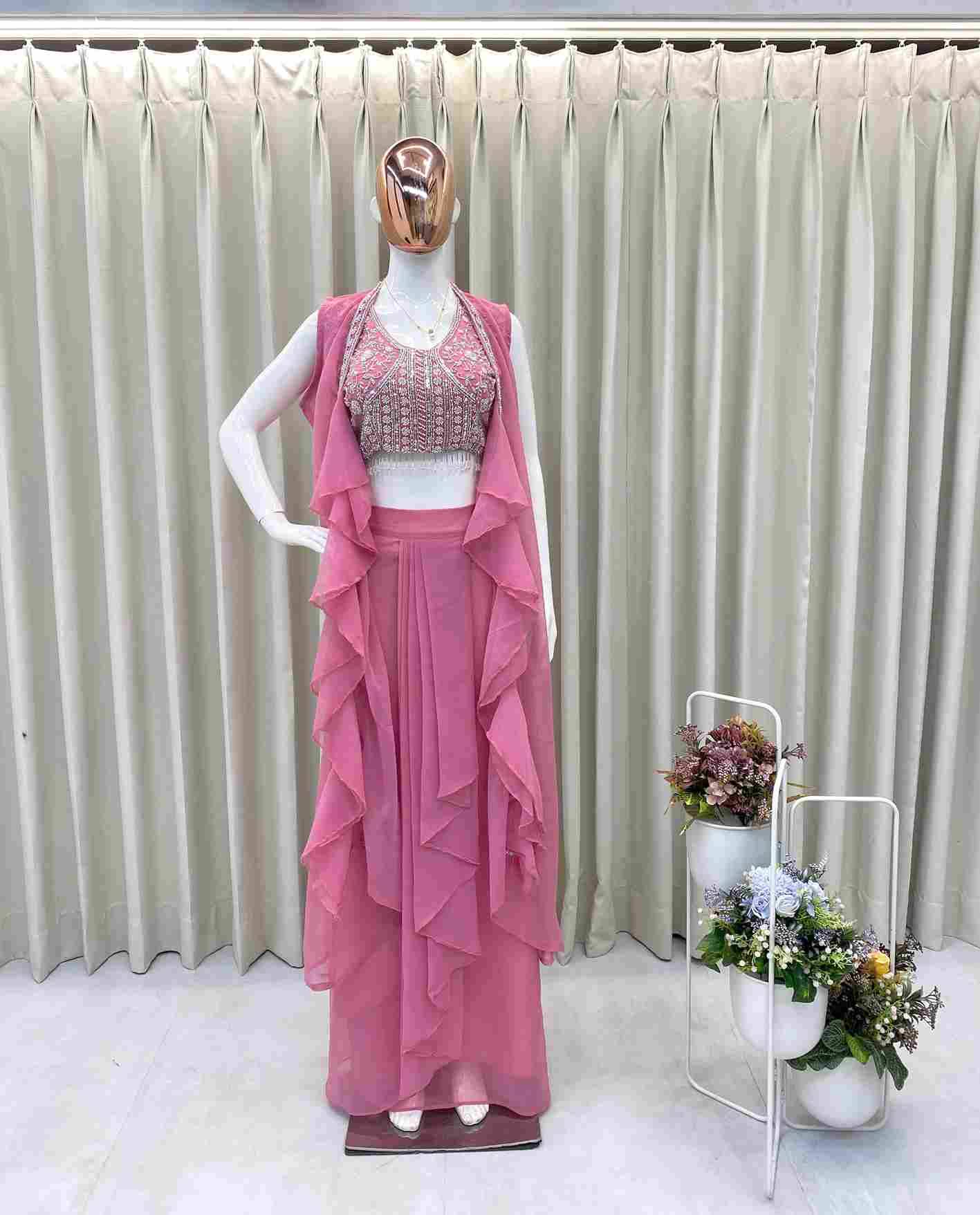 Be-332 By Fashid Wholesale 01 To 02 Series Beautiful Stylish Fancy Colorful Casual Wear & Ethnic Wear Georgette Dresses With Dhoti At Wholesale Price