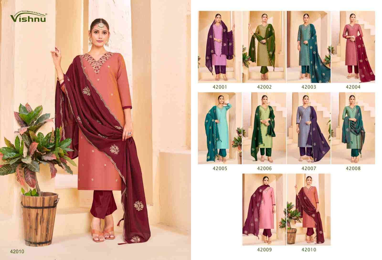 Khatoon By Vishnu 42001 To 42010 Series Beautiful Stylish Festive Suits Fancy Colorful Casual Wear & Ethnic Wear & Ready To Wear Silk Dresses At Wholesale Price