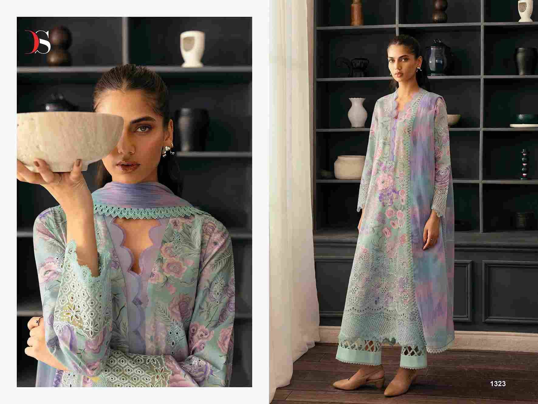 Afrozeh Lawn-25 By Deepsy Suits 1321 To 1328 Series Pakistani Stylish Beautiful Colourful Printed & Embroidered Party Wear & Occasional Wear Pure Cotton Dresses At Wholesale Price