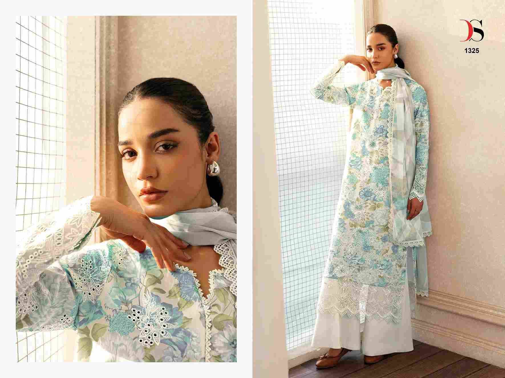 Afrozeh Lawn-25 By Deepsy Suits 1321 To 1328 Series Pakistani Stylish Beautiful Colourful Printed & Embroidered Party Wear & Occasional Wear Pure Cotton Dresses At Wholesale Price