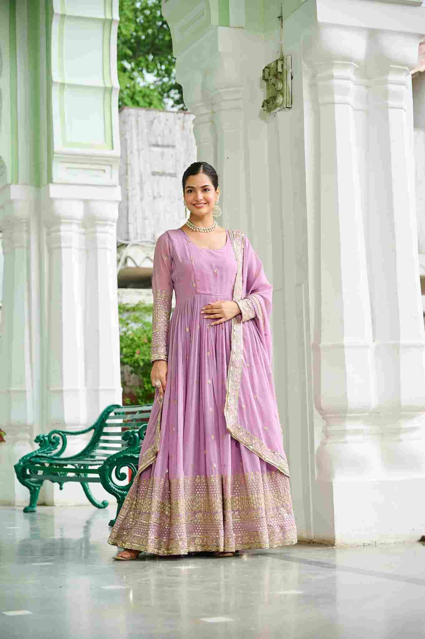 Sf-1055 By Fashid Wholesale 01 To 02 Series Designer Beautiful Collection Occasional Wear & Party Wear Faux Georgette Gowns At Wholesale Price