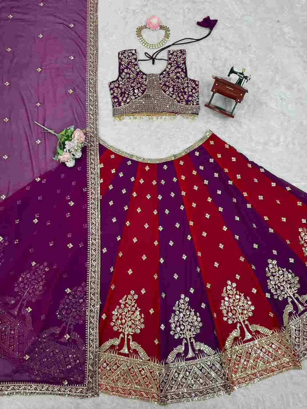 Sf-1056 By Fashid Wholesale Wear Collection Beautiful Stylish Colorful Fancy Party Wear & Occasional Wear Faux Georgette Lehengas At Wholesale Price