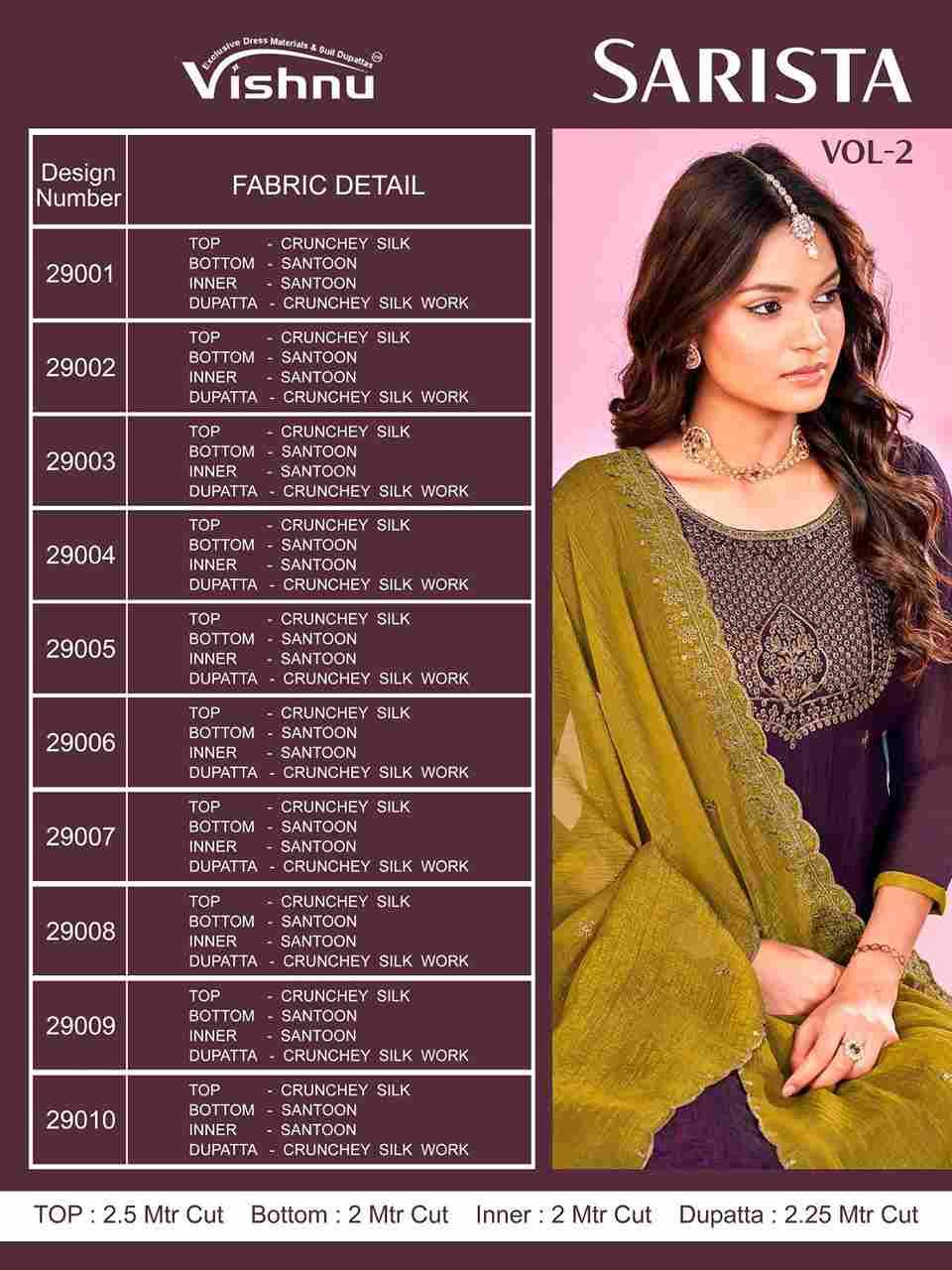 Sarista Vol-2 By Vishnu 29001 To 29010 Series Beautiful Stylish Festive Suits Fancy Colorful Casual Wear & Ethnic Wear & Ready To Wear Crunchey Silk Dresses At Wholesale Price