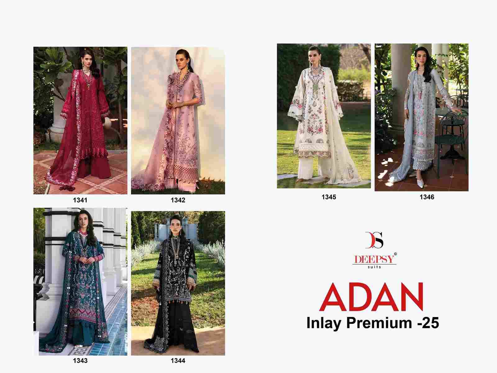 Adan Inlay Premium-25 By Deepsy Suits 1341 To 1346 Series Pakistani Stylish Beautiful Colourful Printed & Embroidered Party Wear & Occasional Wear Pure Cotton Dresses At Wholesale Price