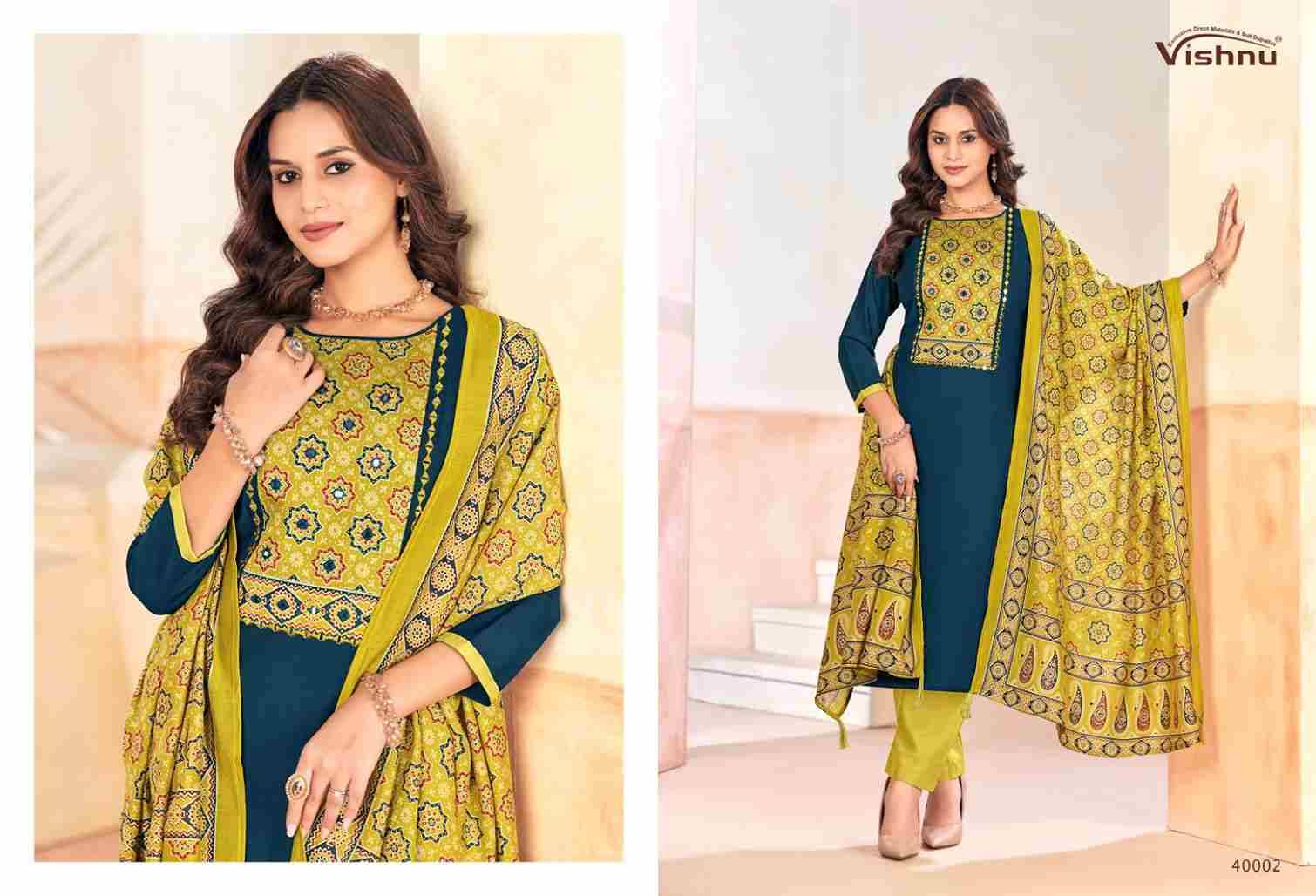 Ajjrak Gold Vol-2 By Vishnu 40001 To 40012 Series Beautiful Stylish Festive Suits Fancy Colorful Casual Wear & Ethnic Wear & Ready To Wear Vertican Dresses At Wholesale Price