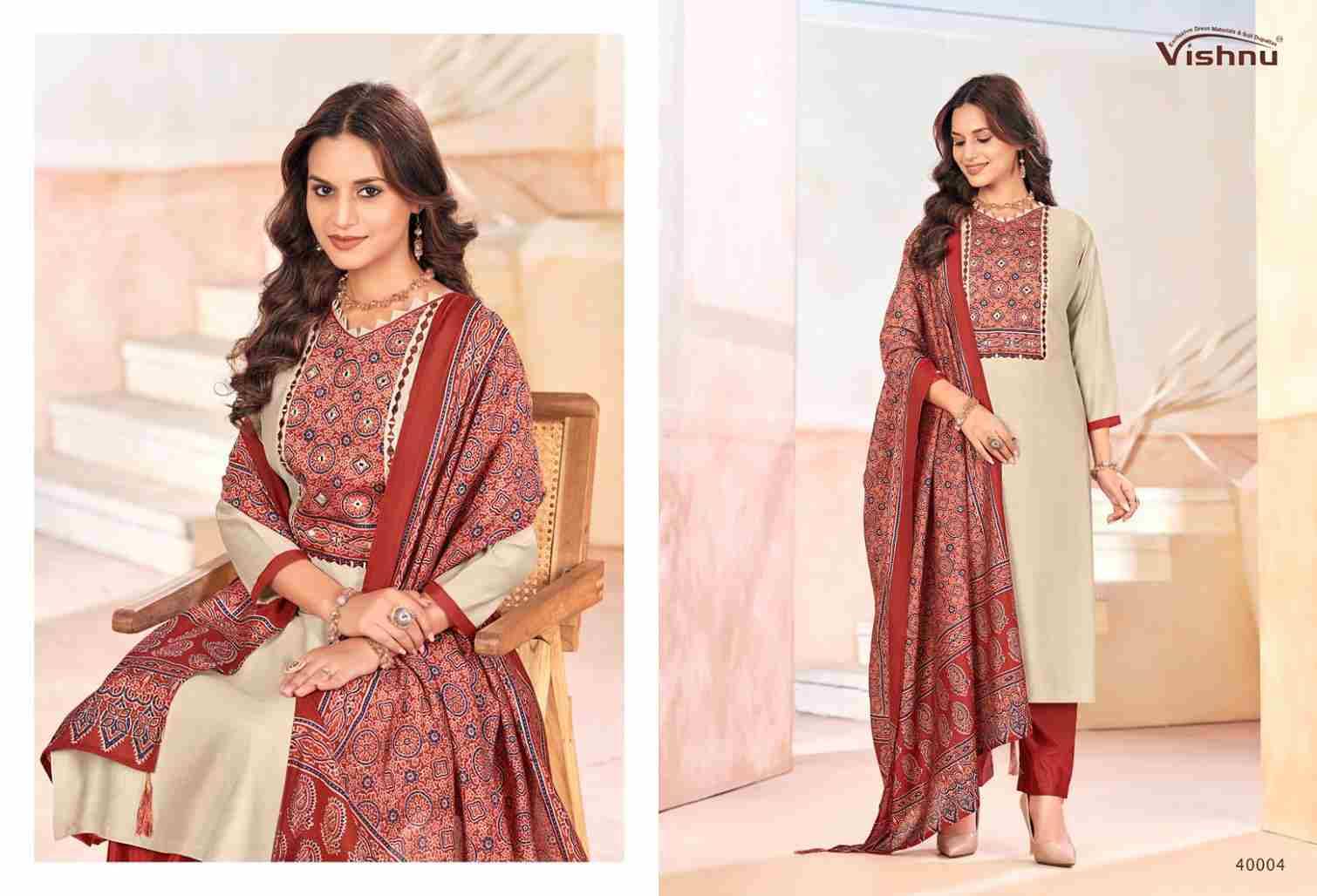 Ajjrak Gold Vol-2 By Vishnu 40001 To 40012 Series Beautiful Stylish Festive Suits Fancy Colorful Casual Wear & Ethnic Wear & Ready To Wear Vertican Dresses At Wholesale Price