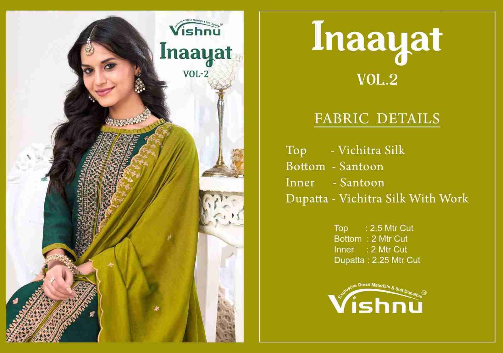 Inaayat Vol-2 By Vishnu 36001 To 36012 Series Beautiful Stylish Festive Suits Fancy Colorful Casual Wear & Ethnic Wear & Ready To Wear Vichitra Silk Dresses At Wholesale Price