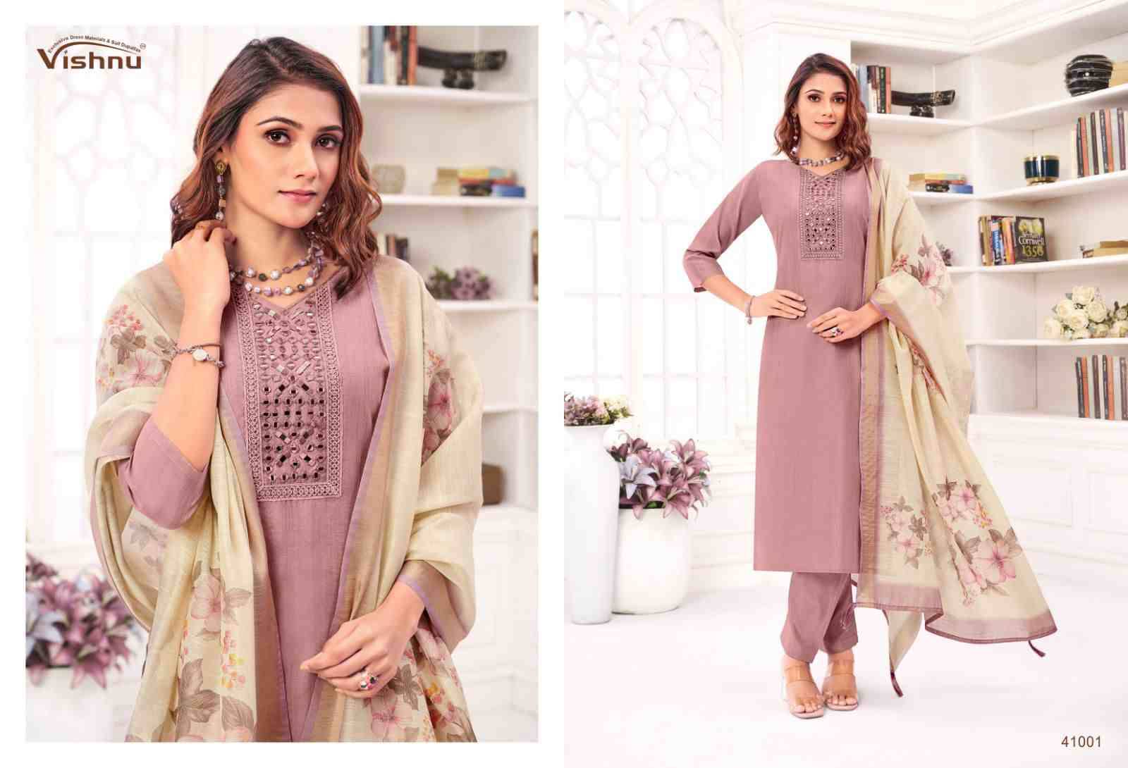 Varnika By Vishnu 41001 To 41012 Series Beautiful Stylish Festive Suits Fancy Colorful Casual Wear & Ethnic Wear & Ready To Wear Jamdani Silk Dresses At Wholesale Price