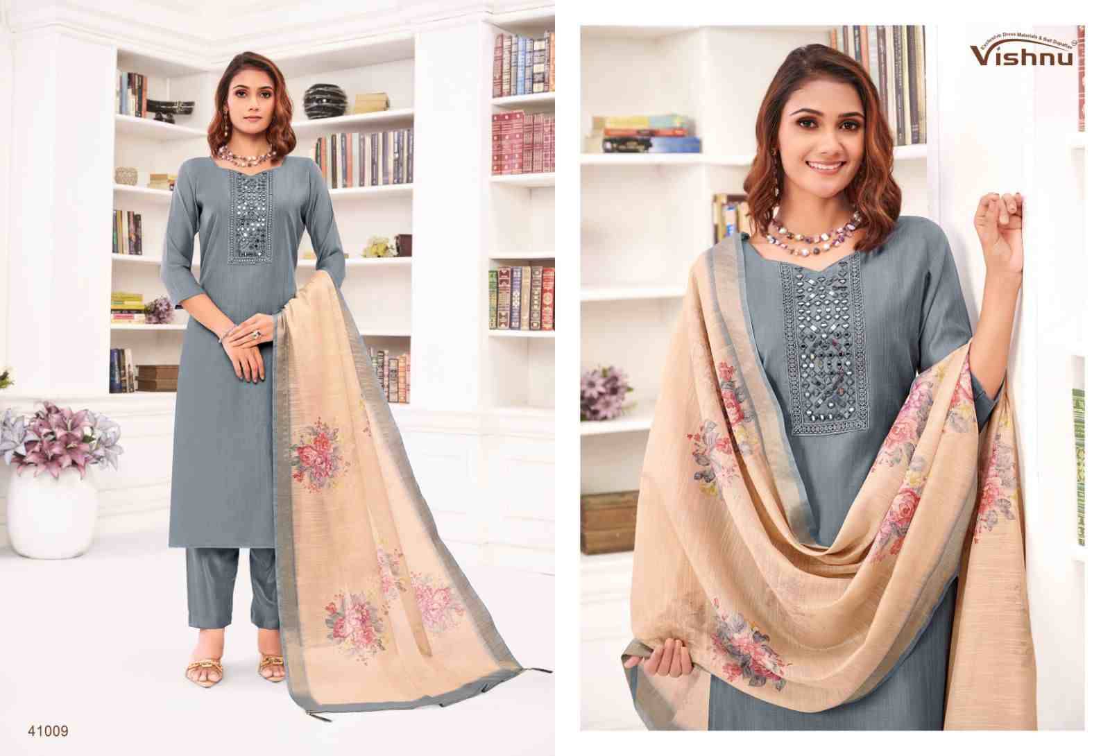 Varnika By Vishnu 41001 To 41012 Series Beautiful Stylish Festive Suits Fancy Colorful Casual Wear & Ethnic Wear & Ready To Wear Jamdani Silk Dresses At Wholesale Price