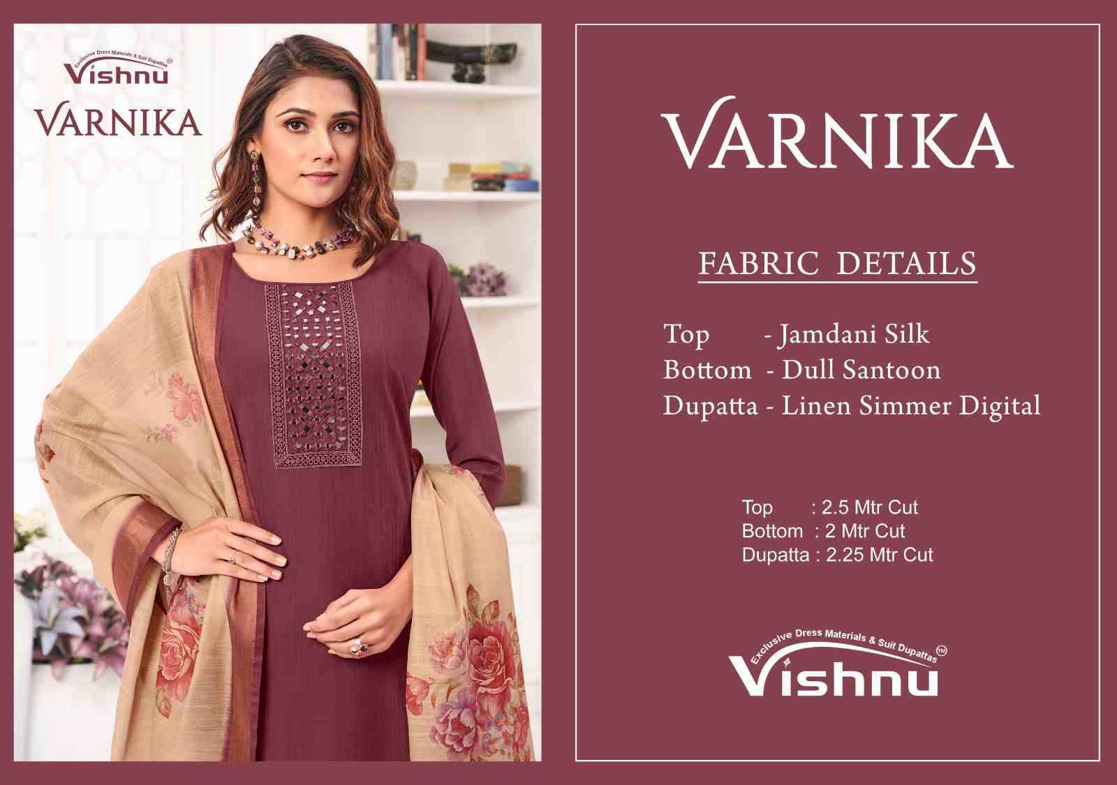 Varnika By Vishnu 41001 To 41012 Series Beautiful Stylish Festive Suits Fancy Colorful Casual Wear & Ethnic Wear & Ready To Wear Jamdani Silk Dresses At Wholesale Price