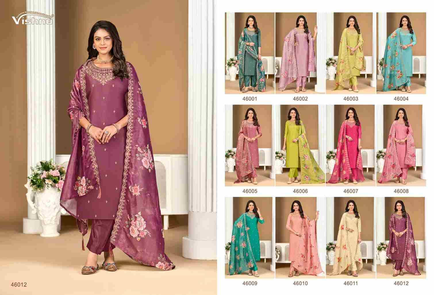 Sajada Vol-2 By Vishnu 46001 To 46012 Series Beautiful Stylish Festive Suits Fancy Colorful Casual Wear & Ethnic Wear & Ready To Wear Shimmer Dresses At Wholesale Price