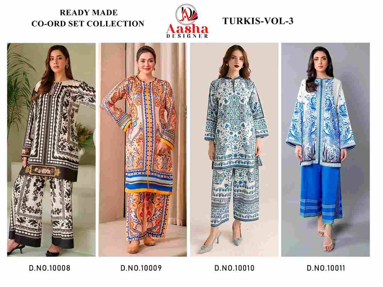Turkis Vol-3 By Aasha Designer 10008 To 10011 Series Designer Stylish Fancy Colorful Beautiful Casual Wear & Ethnic Wear Modal Satin Co-Ords At Wholesale Price