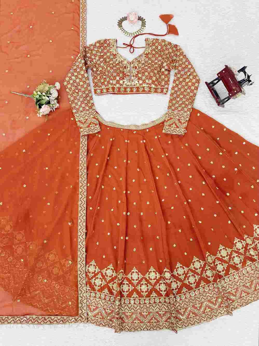 Sf-1062 By Fashid Wholesale Wear Collection Beautiful Stylish Colorful Fancy Party Wear & Occasional Wear Faux Georgette Lehengas At Wholesale Price