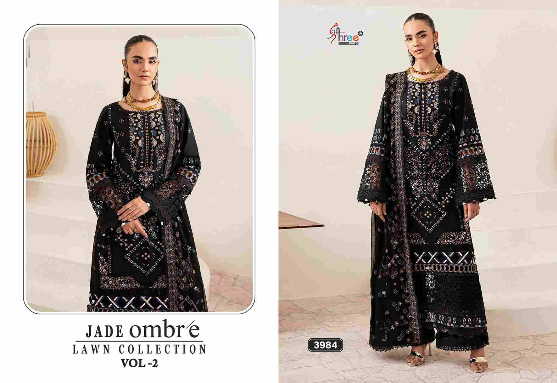 Jade Ombre Lawn Collection Vol-2 By Shree Fabs 3982 To 3986 Series Beautiful Pakistani Suits Colorful Stylish Fancy Casual Wear & Ethnic Wear Pure Cotton Embroidered Dresses At Wholesale Price