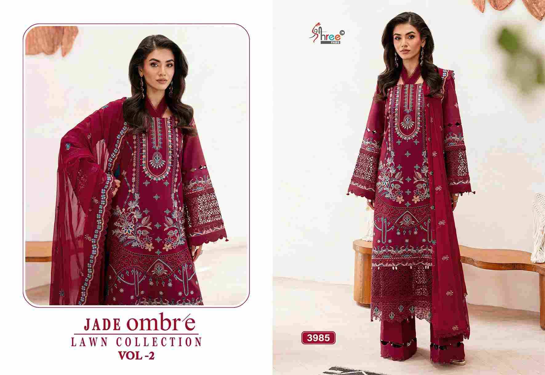 Jade Ombre Lawn Collection Vol-2 By Shree Fabs 3982 To 3986 Series Beautiful Pakistani Suits Colorful Stylish Fancy Casual Wear & Ethnic Wear Pure Cotton Embroidered Dresses At Wholesale Price