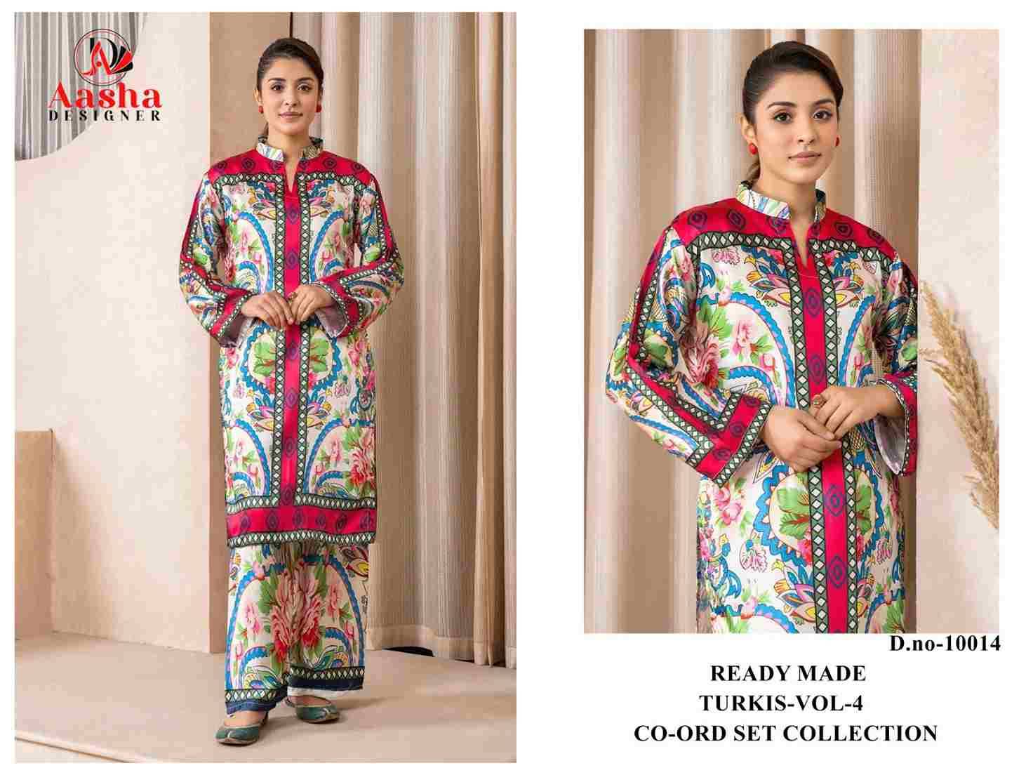 Turkis Vol-4 By Aasha Designer 10012 To 10015 Series Designer Stylish Fancy Colorful Beautiful Casual Wear & Ethnic Wear Modal Satin Co-Ords At Wholesale Price