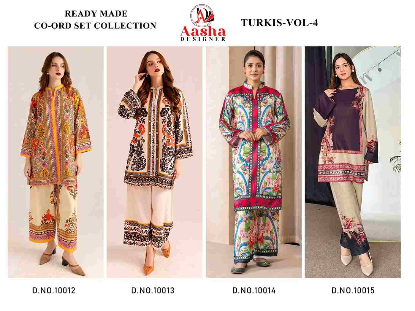Turkis Vol-4 By Aasha Designer 10012 To 10015 Series Designer Stylish Fancy Colorful Beautiful Casual Wear & Ethnic Wear Modal Satin Co-Ords At Wholesale Price