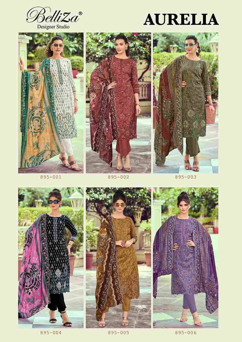Aurelia By Belliza 895-001 To 895-006 Series Beautiful Festive Suits Stylish Fancy Colorful Casual Wear & Ethnic Wear Pure Cotton Dresses At Wholesale Price