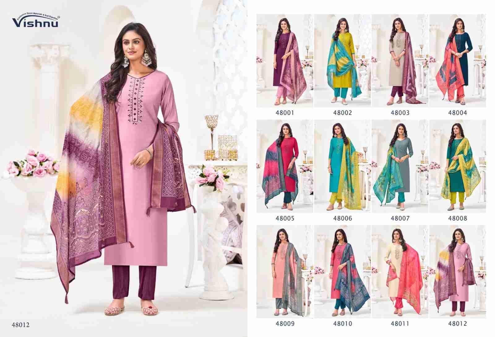 Alavira By Vishnu 48001 To 48012 Series Beautiful Stylish Festive Suits Fancy Colorful Casual Wear & Ethnic Wear & Ready To Wear Vatican Dresses At Wholesale Price
