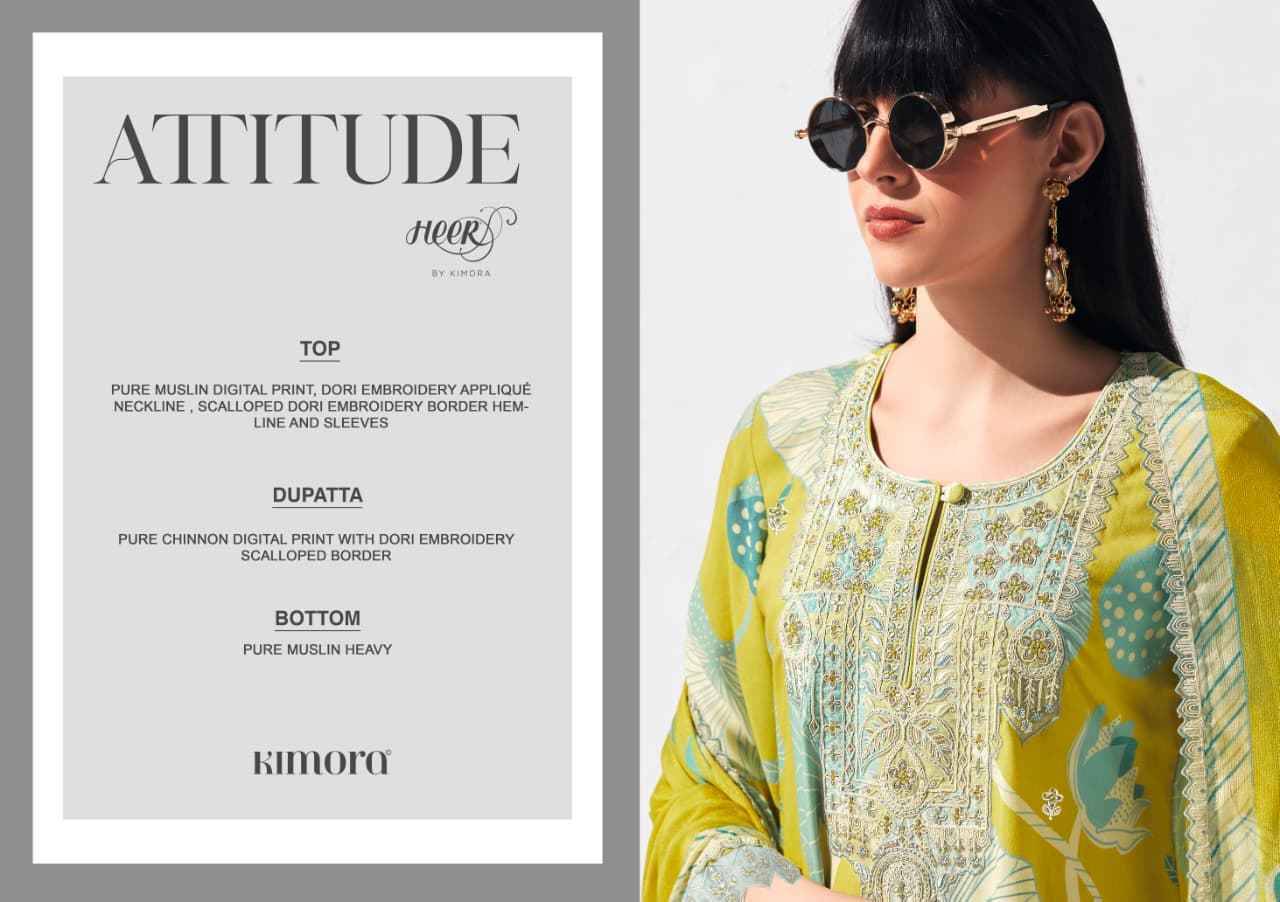 Attitude By Kimora Fashion 9771 To 9776 Series Designer Festive Suits Collection Beautiful Stylish Fancy Colorful Party Wear & Occasional Wear Pure Muslin Dresses At Wholesale Price