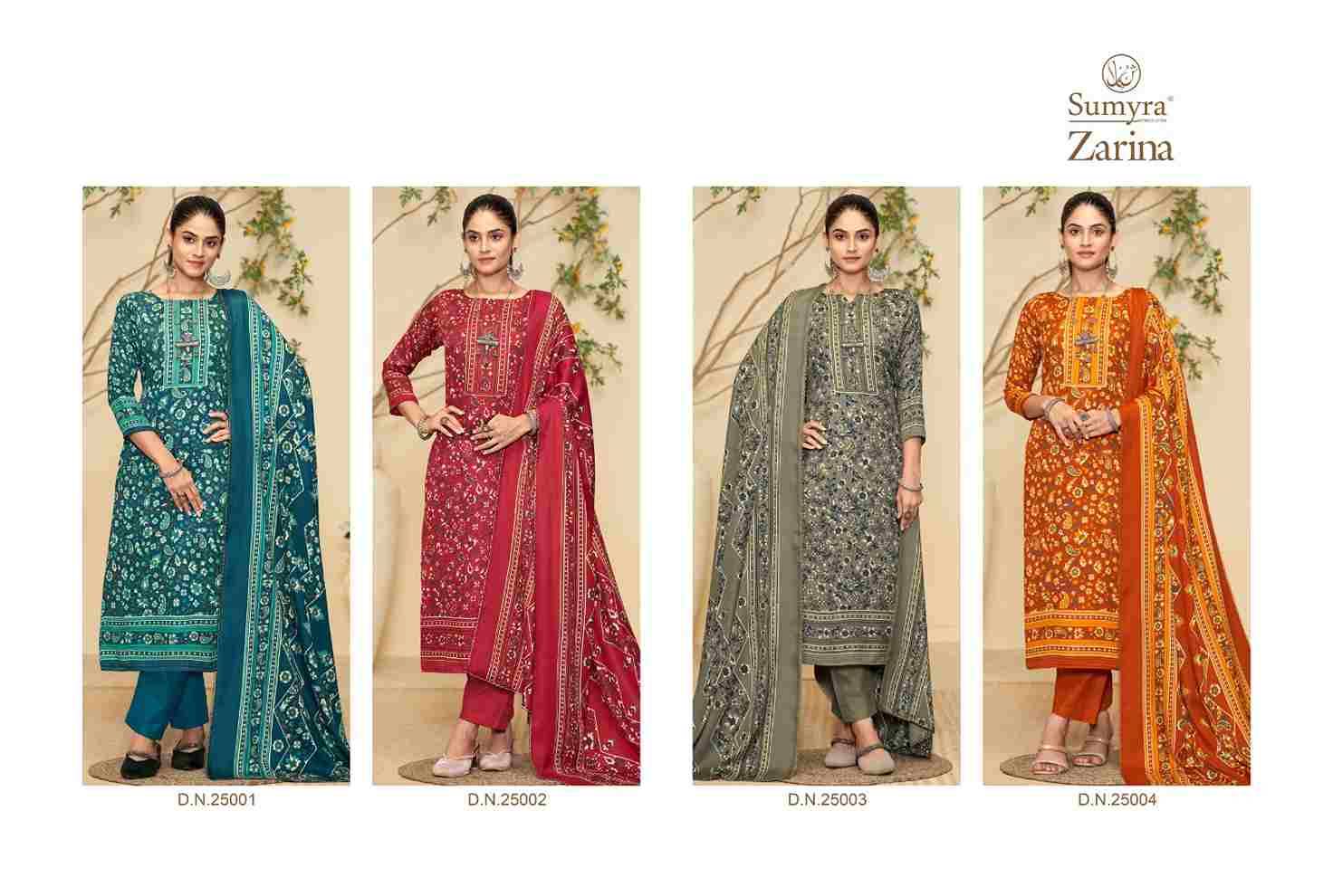 Zarina By Sumyra 25001 To 25004 Series Beautiful Festive Suits Stylish Fancy Colorful Casual Wear & Ethnic Wear Pure Pashmina Print Dresses At Wholesale Price