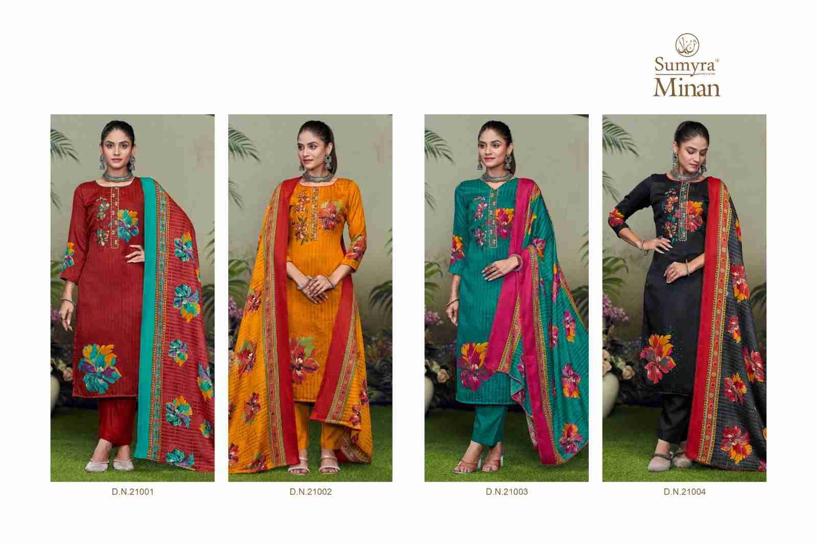 Minan By Sumyra 21001 To 21004 Series Beautiful Festive Suits Stylish Fancy Colorful Casual Wear & Ethnic Wear Pure Pashmina Print Dresses At Wholesale Price