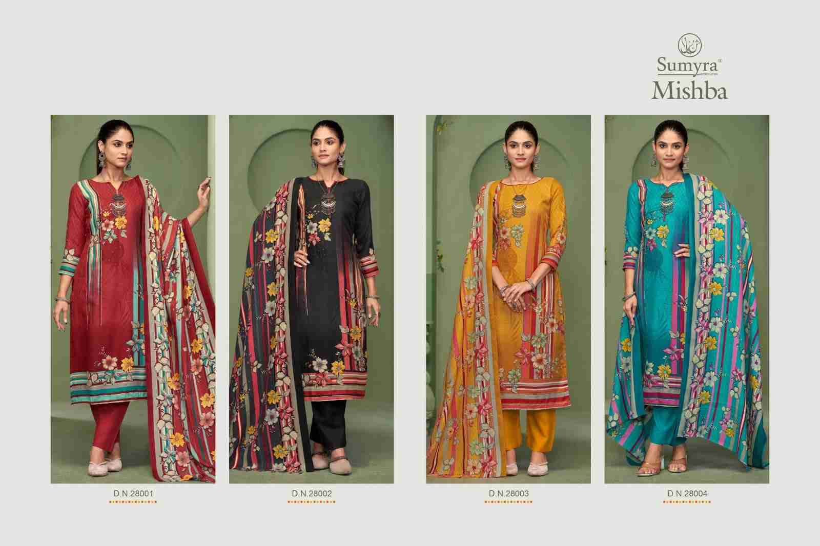 Mishba By Sumyra 28001 To 28004 Series Beautiful Festive Suits Stylish Fancy Colorful Casual Wear & Ethnic Wear Winter Queen Print Dresses At Wholesale Price