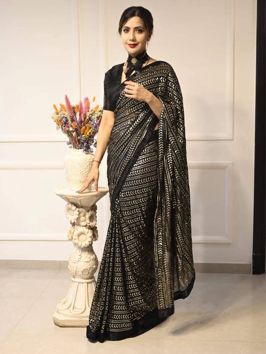 Sf-1065 By Fashid Wholesale Indian Traditional Wear Collection Beautiful Stylish Fancy Colorful Party Wear & Occasional Wear Georgette Sarees At Wholesale Price