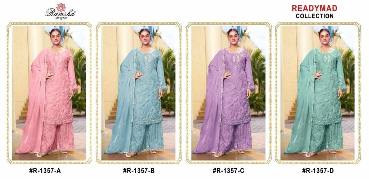 Ramsha 1357 Colours By Ramsha 1357-A To 1357-D Series Designer Pakistani Suits Beautiful Fancy Colorful Stylish Party Wear & Occasional Wear Fandy Embroidered Dresses At Wholesale Price