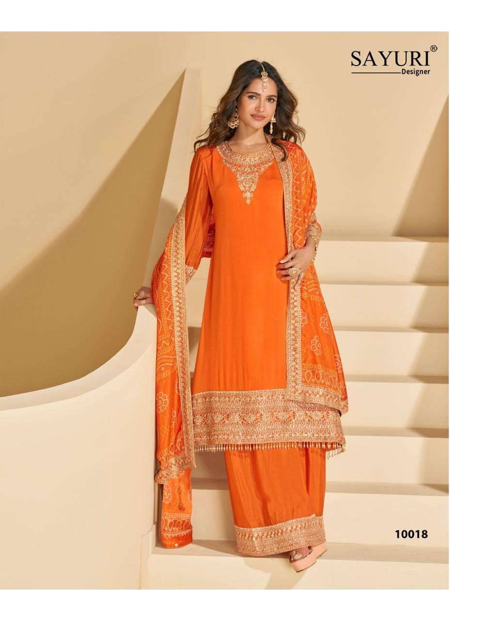 Sundari By Sayuri 10016 To 10020 Series Beautiful Sharara Suits Colorful Stylish Fancy Casual Wear & Ethnic Wear Chinnon Silk Dresses At Wholesale Price