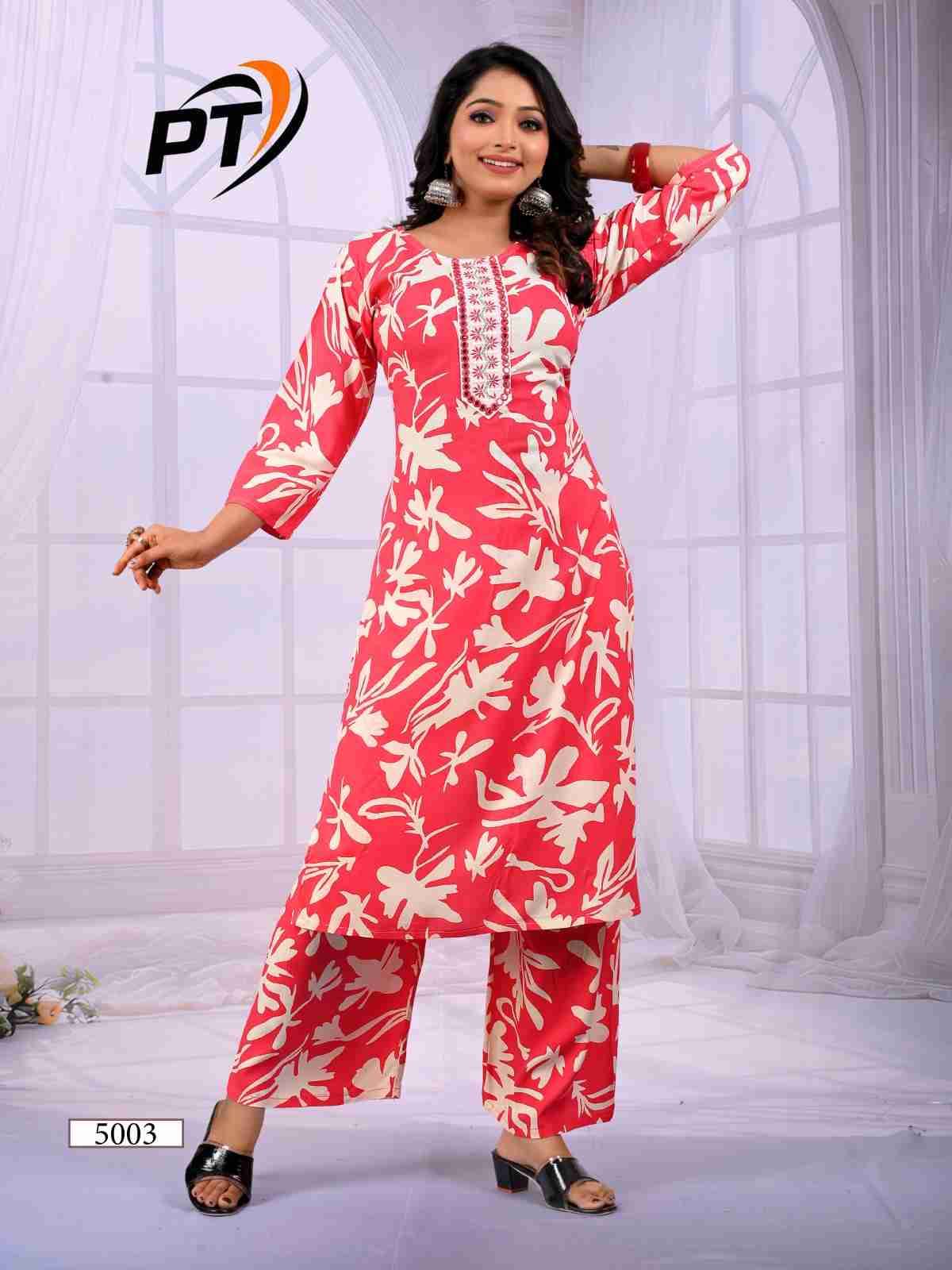 Chingari Vol-5 By Padmavati Textiles 5001 To 5008 Series Designer Stylish Fancy Colorful Beautiful Party Wear & Ethnic Wear Collection Rayon Print Kurtis With Bottom At Wholesale Price