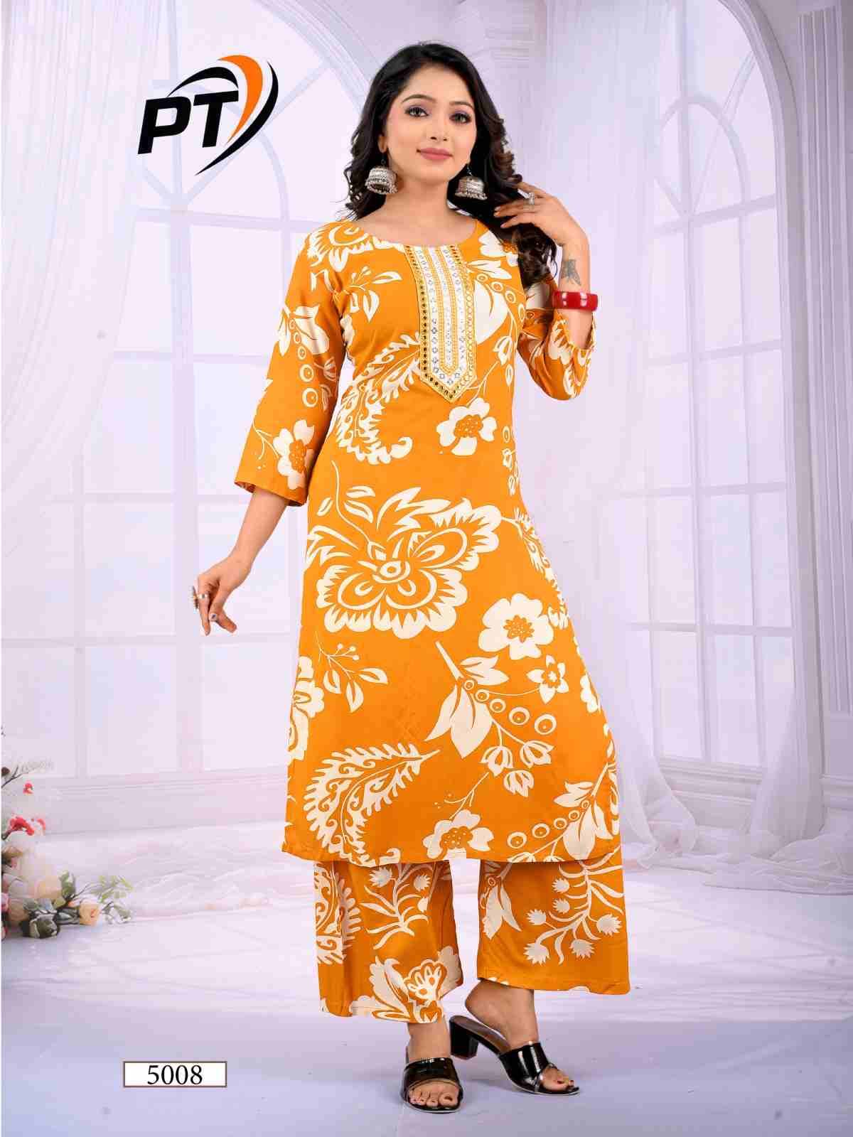 Chingari Vol-5 By Padmavati Textiles 5001 To 5008 Series Designer Stylish Fancy Colorful Beautiful Party Wear & Ethnic Wear Collection Rayon Print Kurtis With Bottom At Wholesale Price