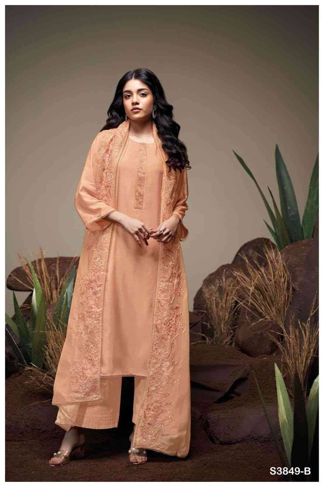 Fayeth-3849 By Ganga Fashion 3849-A To 3849-B Series Beautiful Festive Suits Colorful Stylish Fancy Casual Wear & Ethnic Wear Pure Bemberg Silk Dresses At Wholesale Price