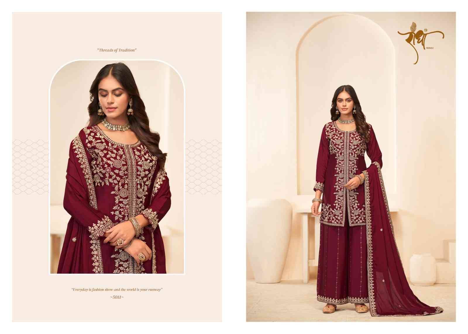 Sonali By Radha Trendz 5011 To 5014 Series Designer Sharara Suits Beautiful Fancy Colorful Stylish Party Wear & Occasional Wear Premium Chinnon Dresses At Wholesale Price