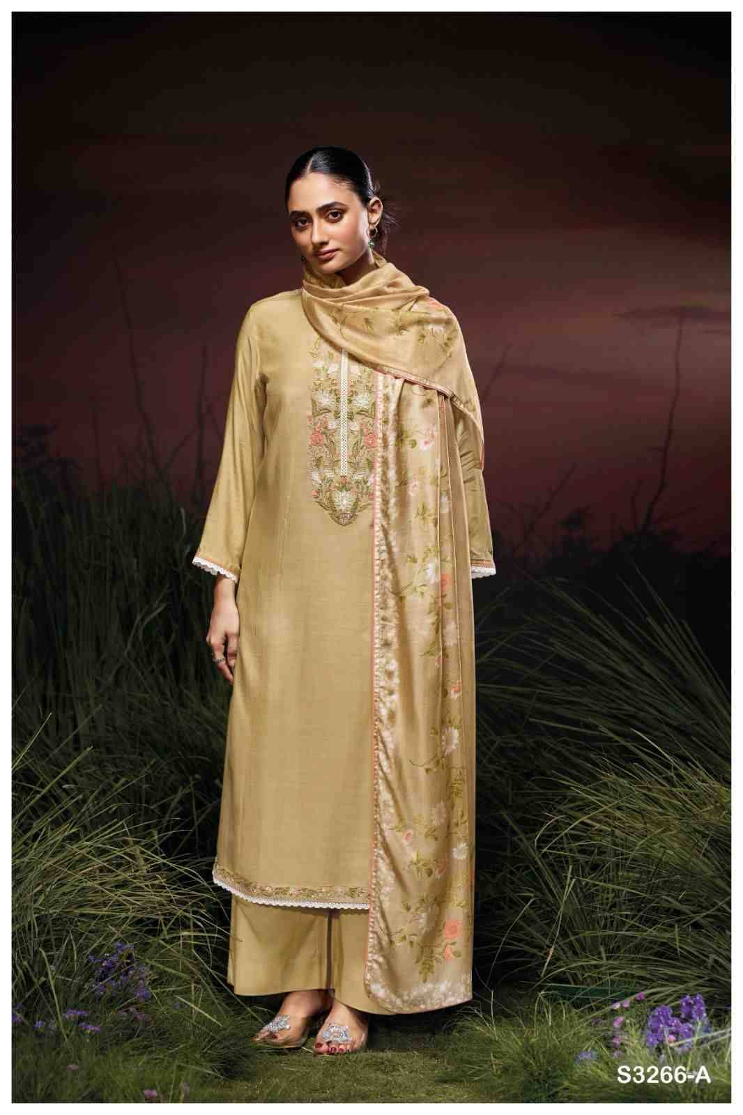Janita-3266 By Ganga Fashion 3266-A To 3266-D Series Beautiful Festive Suits Colorful Stylish Fancy Casual Wear & Ethnic Wear Pure Bemberg Silk Dresses At Wholesale Price