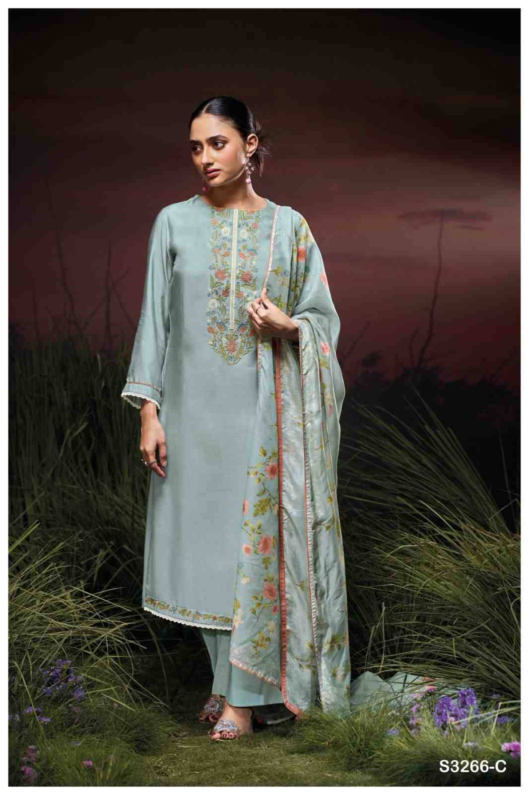 Janita-3266 By Ganga Fashion 3266-A To 3266-D Series Beautiful Festive Suits Colorful Stylish Fancy Casual Wear & Ethnic Wear Pure Bemberg Silk Dresses At Wholesale Price