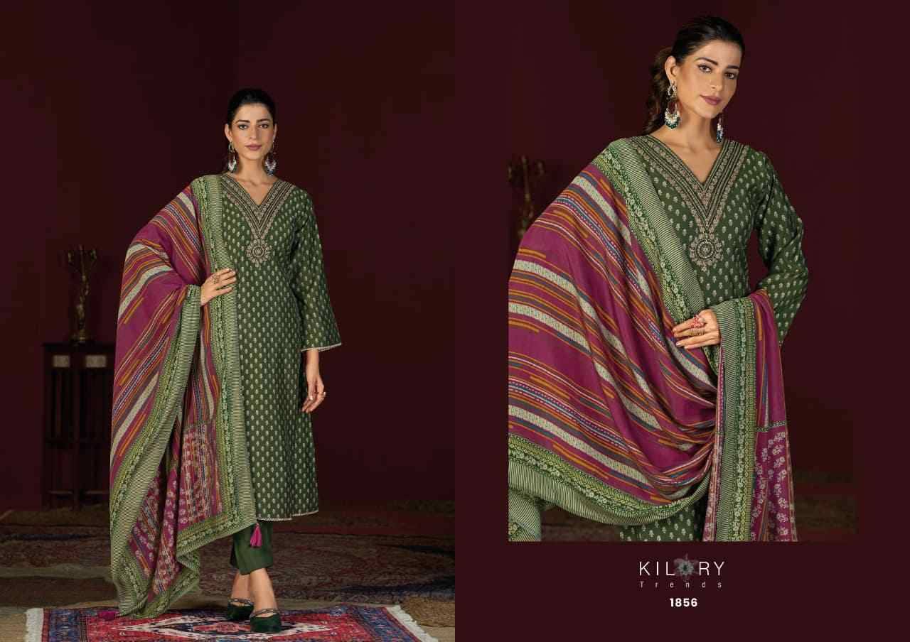 Dianna By Kilory 1851 To 1856 Series Beautiful Festive Suits Colorful Stylish Fancy Casual Wear & Ethnic Wear Pure Muslin Silk Dresses At Wholesale Price
