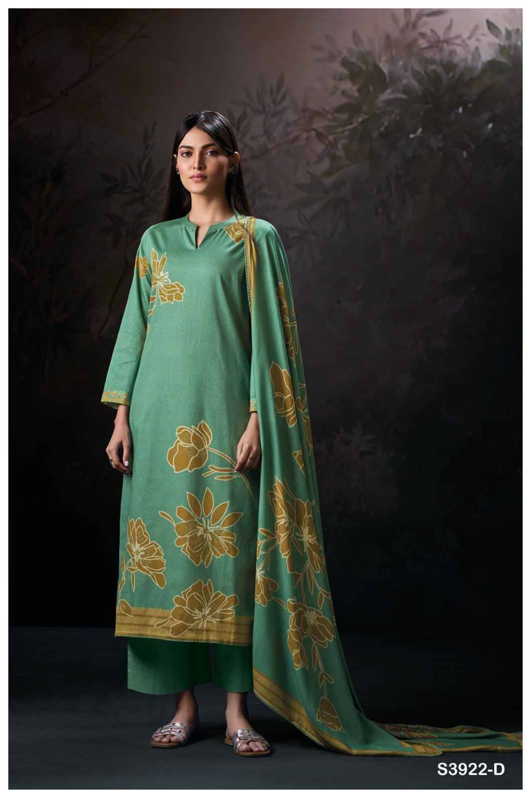 Ekisha-3922 By Ganga Fashion 3922-A To 3922-D Series Beautiful Festive Suits Colorful Stylish Fancy Casual Wear & Ethnic Wear Corduroy Dresses At Wholesale Price