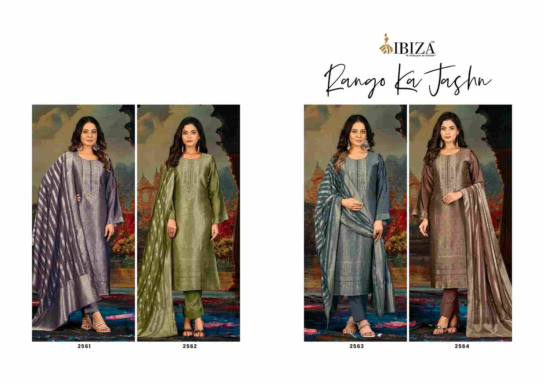 Rango Ka Jashn By Ibiza 2561 To 2564 Series Designer Festive Suits Beautiful Fancy Stylish Colorful Party Wear & Occasional Wear Pure Silk Jacquard Dresses At Wholesale Price