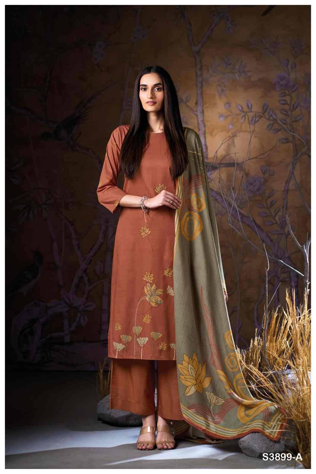 Tindra-3899 By Ganga Fashion 3899-A To 3899-D Series Beautiful Festive Suits Colorful Stylish Fancy Casual Wear & Ethnic Wear Corduroy Dresses At Wholesale Price