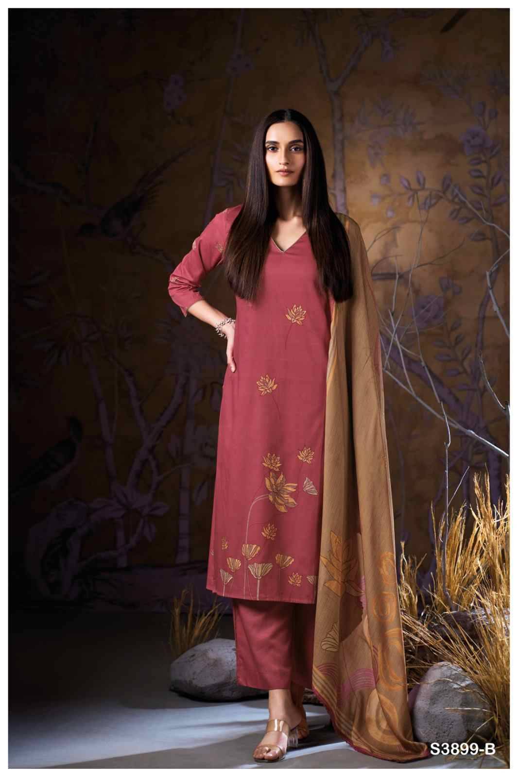 Tindra-3899 By Ganga Fashion 3899-A To 3899-D Series Beautiful Festive Suits Colorful Stylish Fancy Casual Wear & Ethnic Wear Corduroy Dresses At Wholesale Price