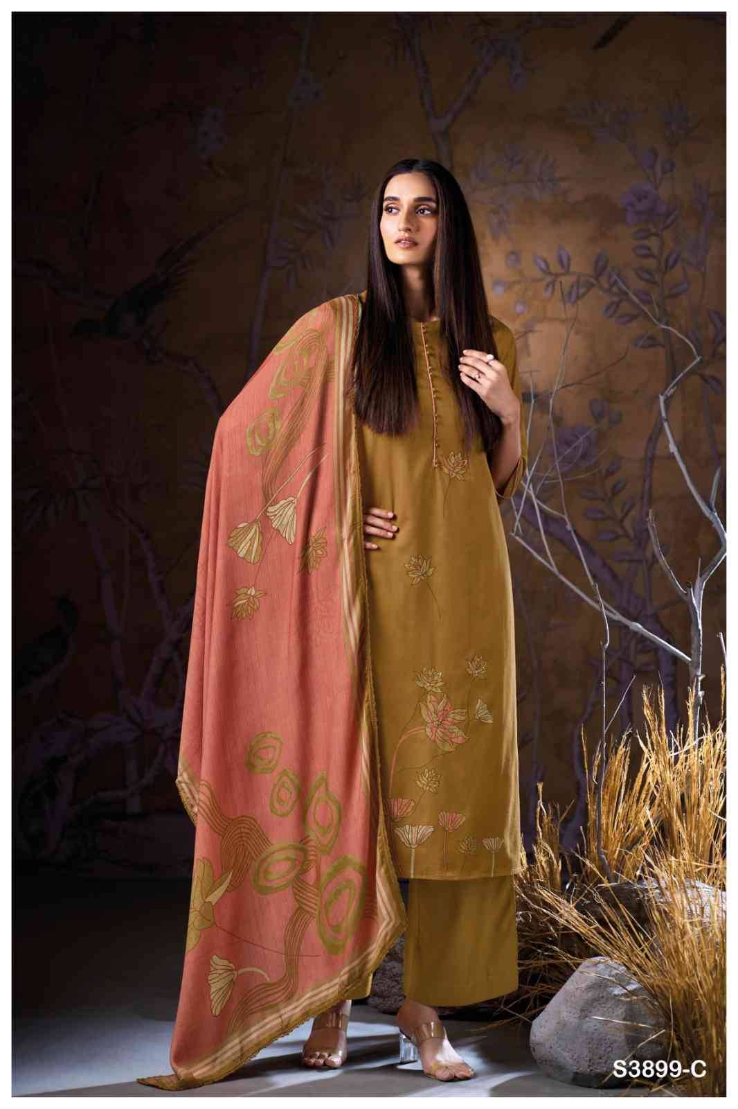 Tindra-3899 By Ganga Fashion 3899-A To 3899-D Series Beautiful Festive Suits Colorful Stylish Fancy Casual Wear & Ethnic Wear Corduroy Dresses At Wholesale Price