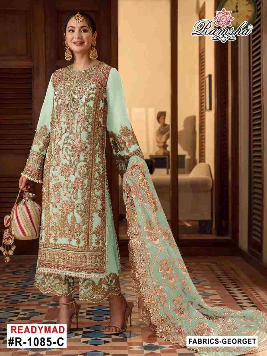 Ramsha 1085 Colours By Ramsha 1085-A To 1085-D Series Designer Pakistani Suits Beautiful Stylish Fancy Colorful Party Wear & Occasional Wear Georgette Dresses At Wholesale Price