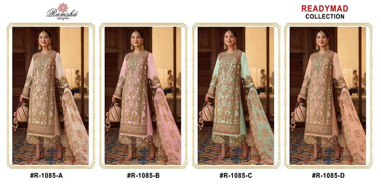 Ramsha 1085 Colours By Ramsha 1085-A To 1085-D Series Designer Pakistani Suits Beautiful Stylish Fancy Colorful Party Wear & Occasional Wear Georgette Dresses At Wholesale Price