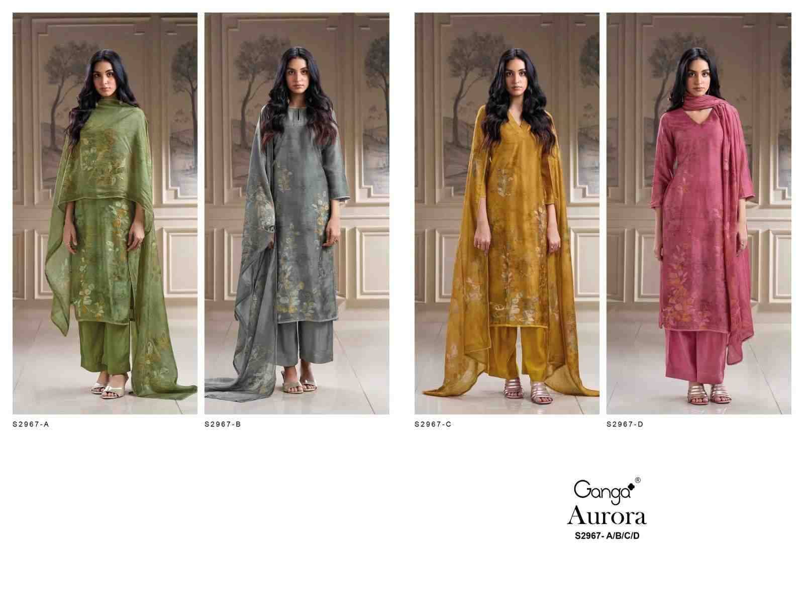 Aurora-2967 By Ganga Fashion 2967-A To 2967-D Series Beautiful Festive Suits Colorful Stylish Fancy Casual Wear & Ethnic Wear Premium Bemberg Silk Dresses At Wholesale Price