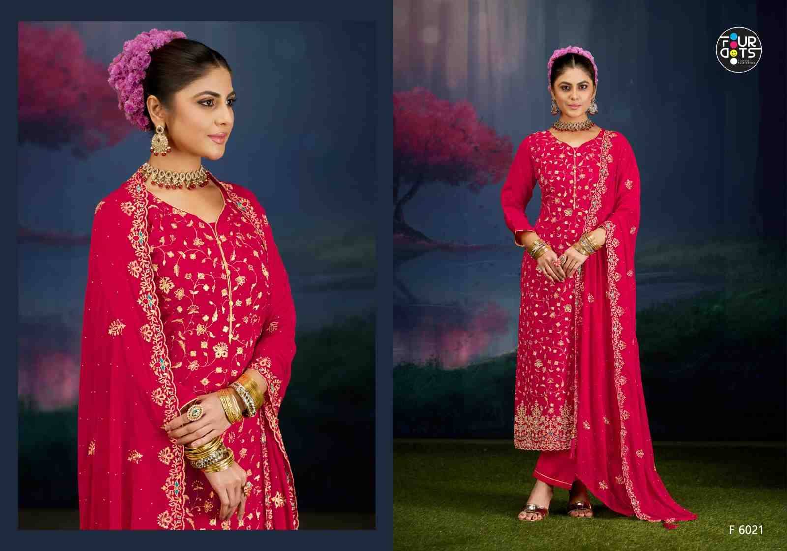 Atharv By Four Dots 6021 To 6024 Series Designer Stylish Fancy Colorful Beautiful Party Wear & Ethnic Wear Collection Organza Dresses At Wholesale Price