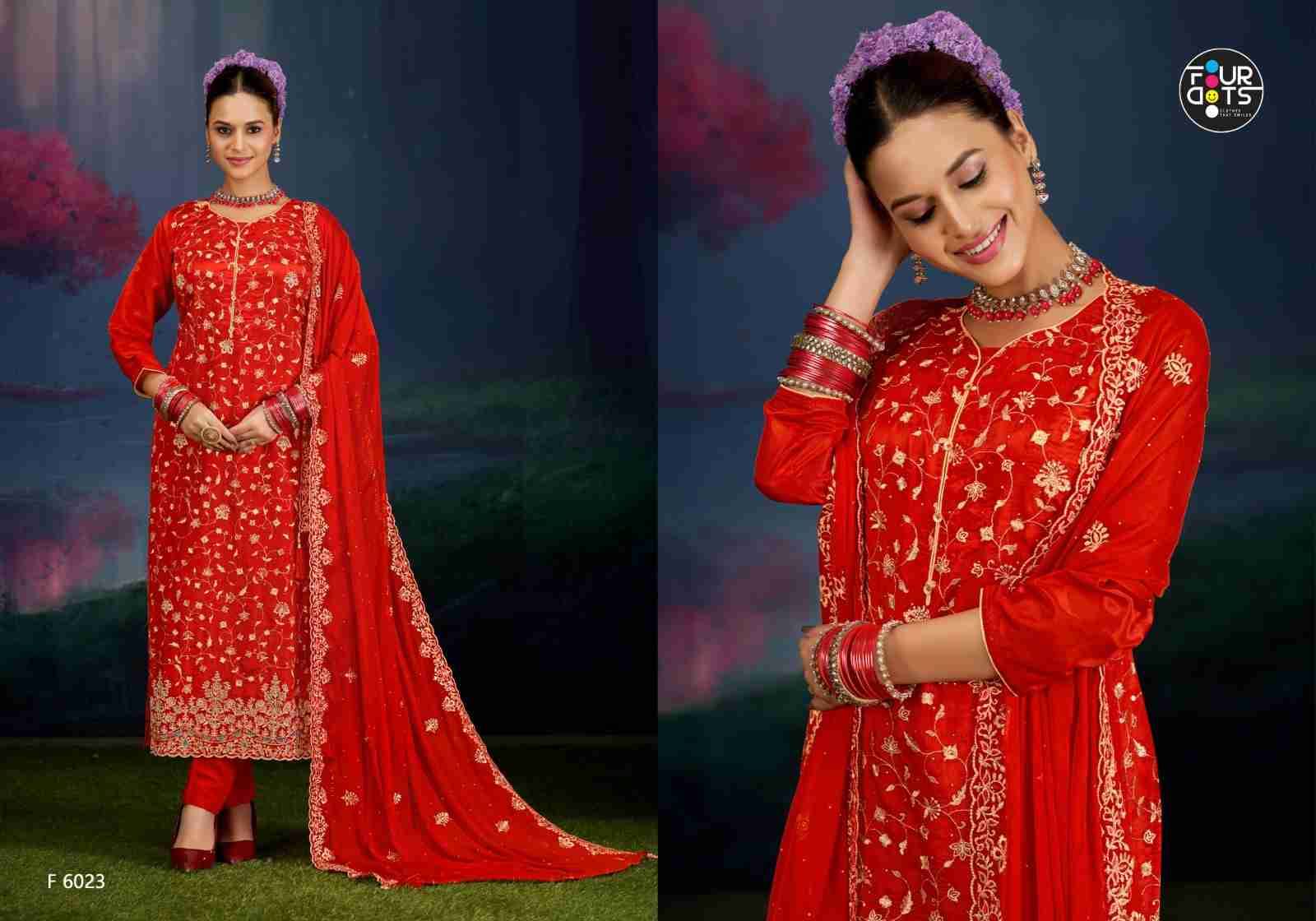 Atharv By Four Dots 6021 To 6024 Series Designer Stylish Fancy Colorful Beautiful Party Wear & Ethnic Wear Collection Organza Dresses At Wholesale Price