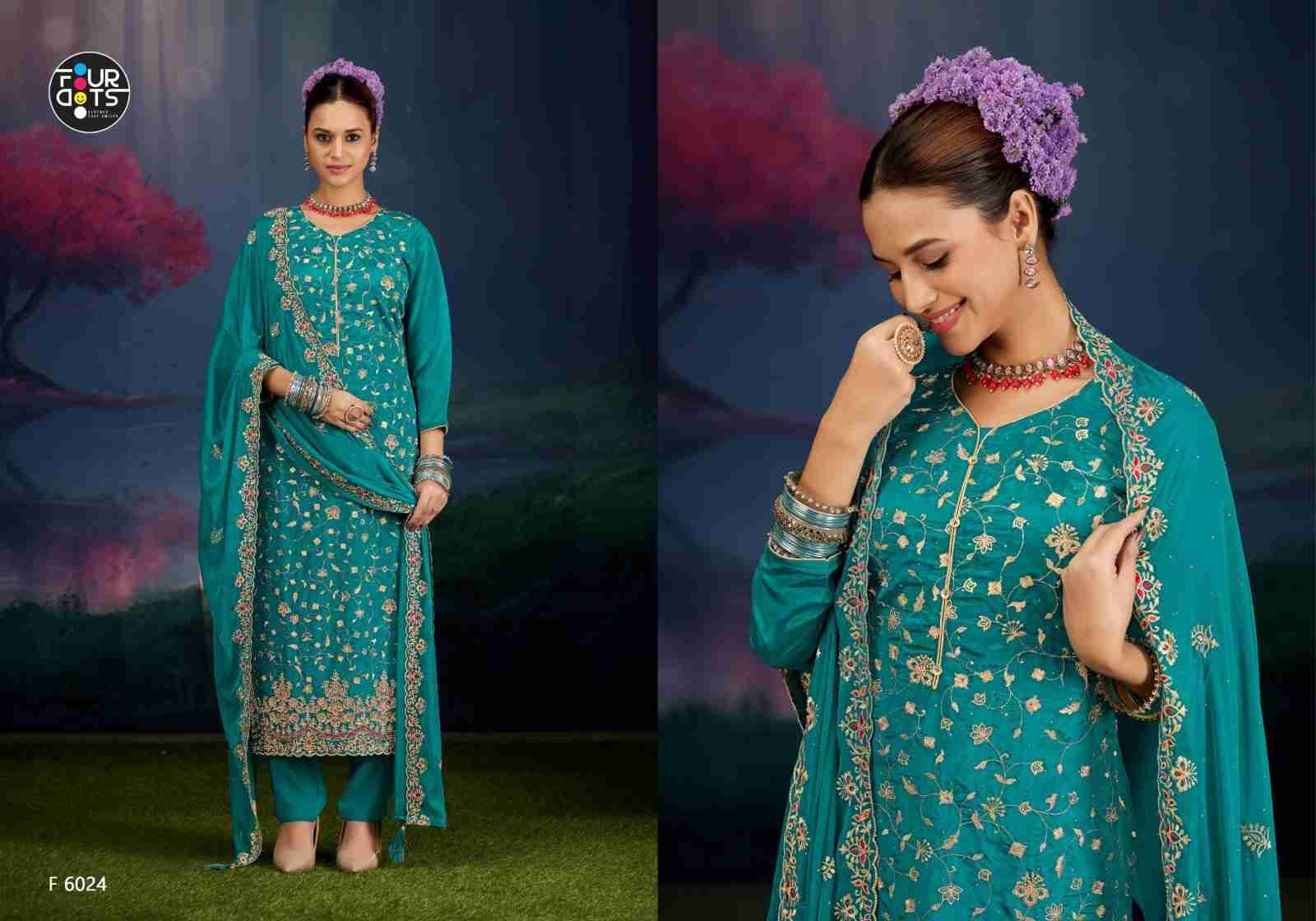 Atharv By Four Dots 6021 To 6024 Series Designer Stylish Fancy Colorful Beautiful Party Wear & Ethnic Wear Collection Organza Dresses At Wholesale Price